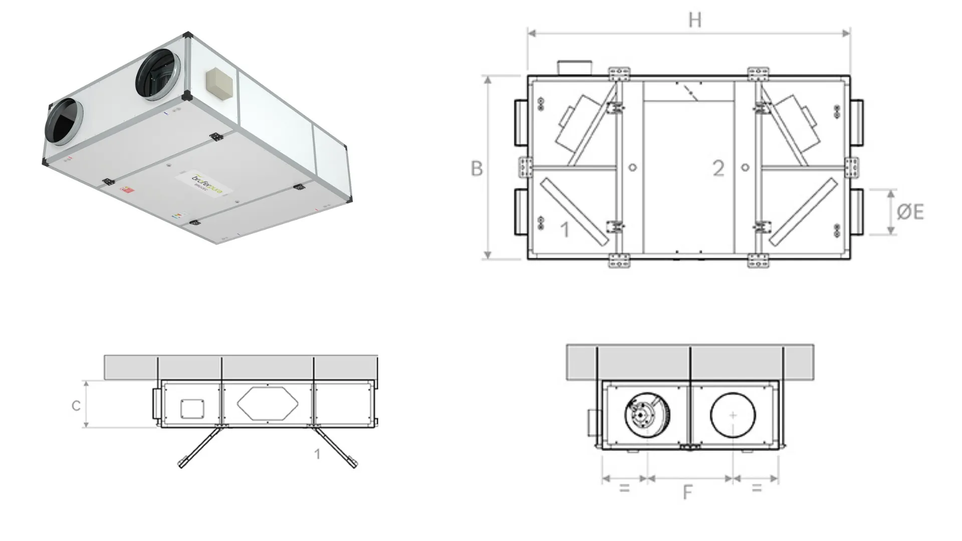 Highly efficient commercial heat recovery unit For large premises