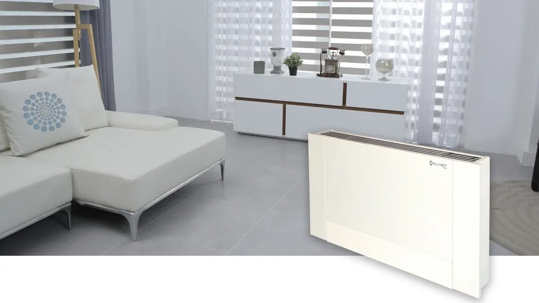 ELFOROOM2 - Плосък вентилаторен конвектор 13 см С инверторен мотор, за отопление и охлаждане