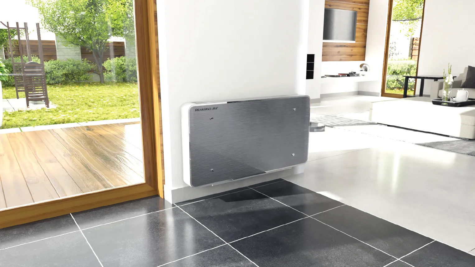 Fan convector Reverso FS with a thickness of 12 cm With a unique design, for cooling and heating