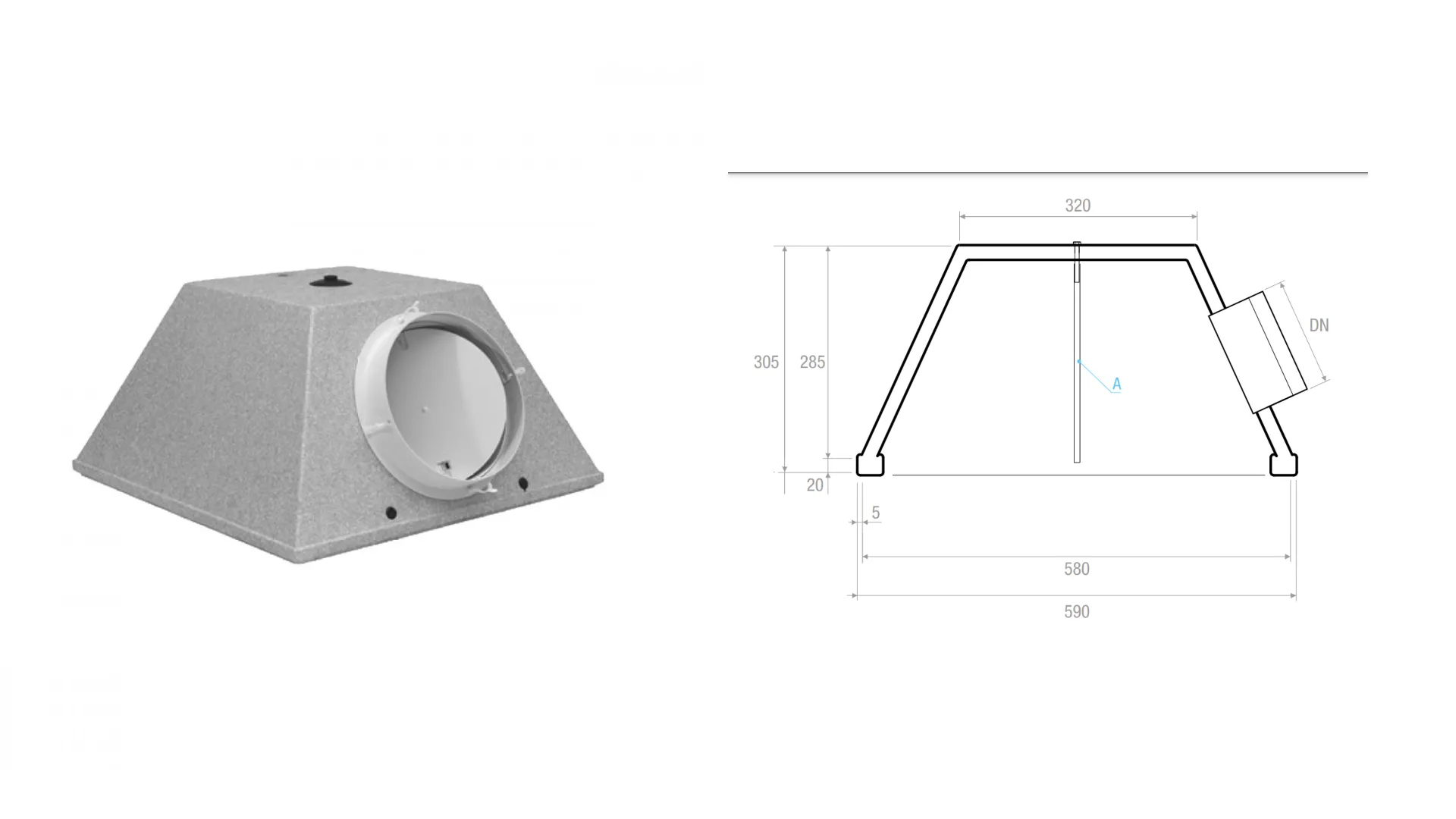 PESP Plenum swirl diffuser on panel Flame retardant class 1