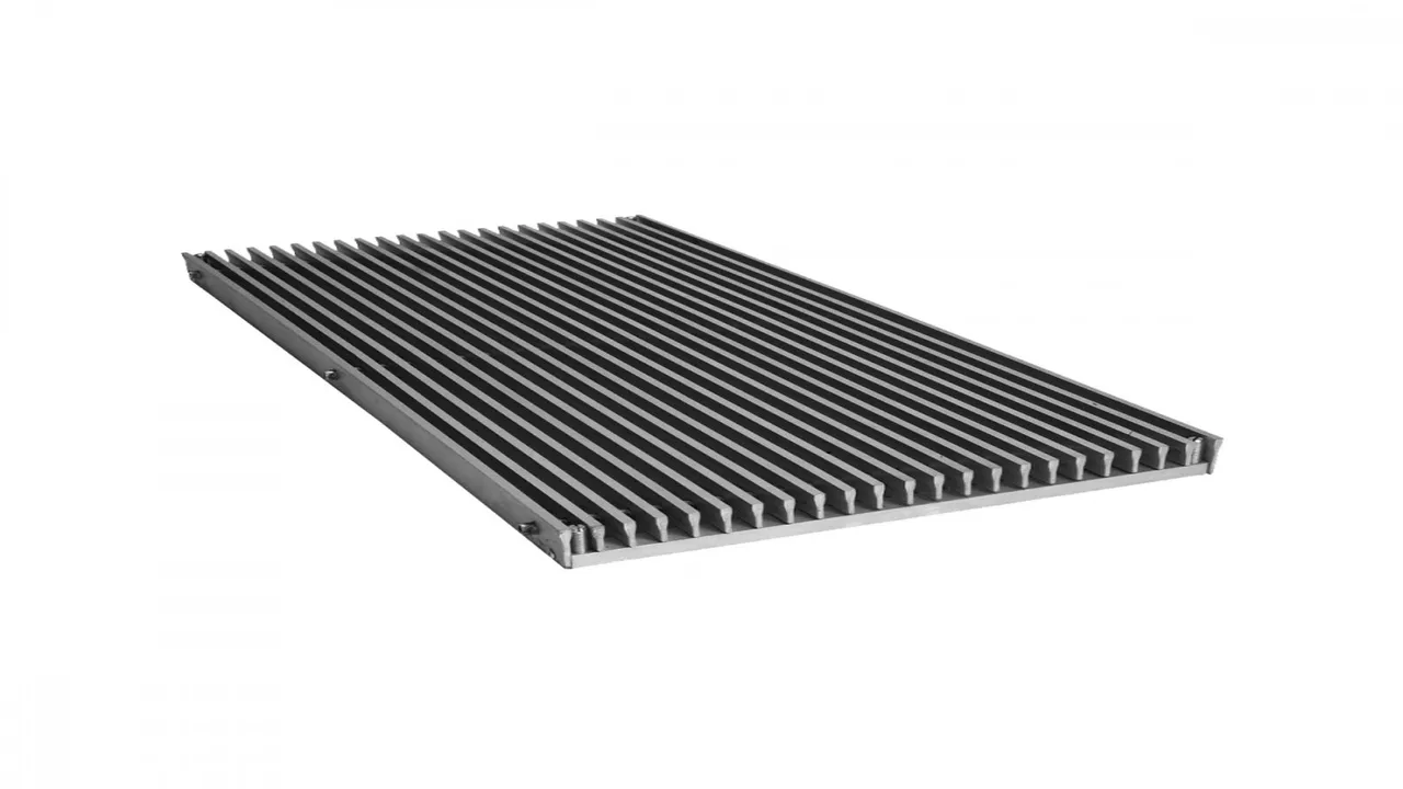 Floor grilles GRP, fixed bars with 12,5 mm pitch Anodized aluminium